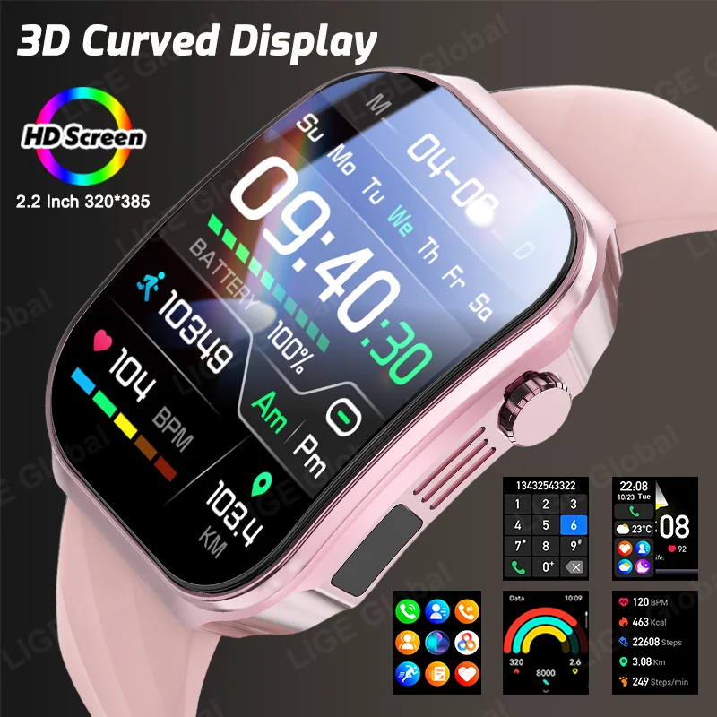 LIGE New Bluetooth Call Smart Watch 2.2