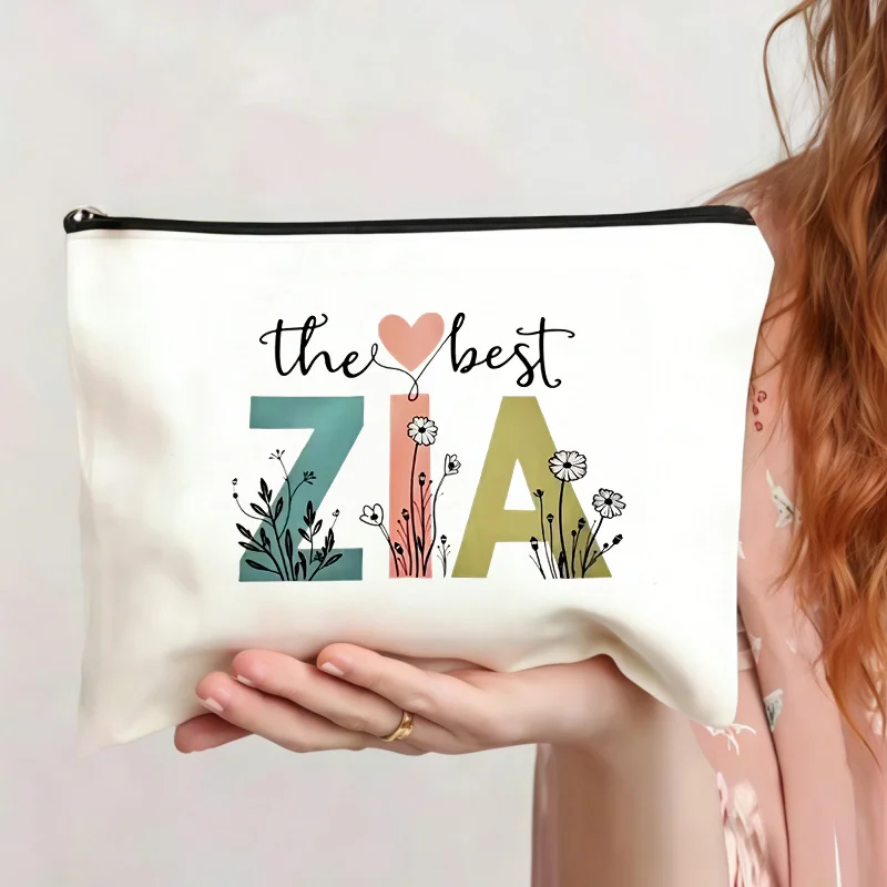 1 Best Zia Element Makeup Bag Cute Floral Pattern Cosmetic Organizer Portable Toiletry Bag Ideal for Travel Vacation Camping