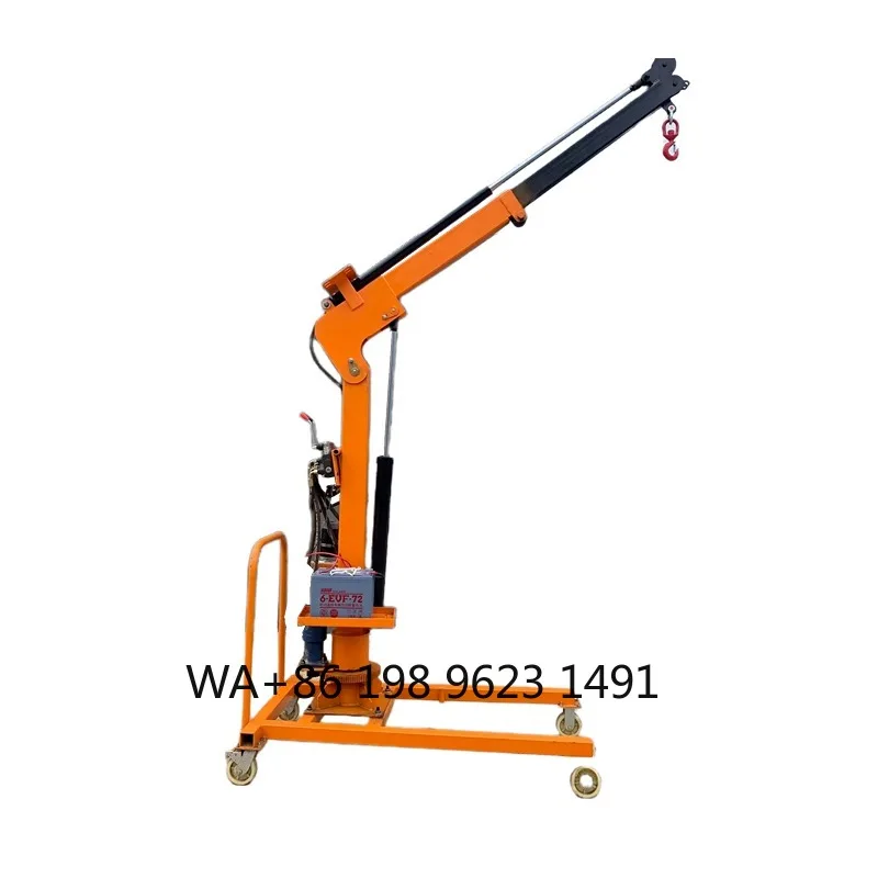 Small Rotatable Hydraulic Cantilever Crane Mobile Truck Loading Unloading Lifting Hoist Industrial Workshop Heavy Duty Lifting