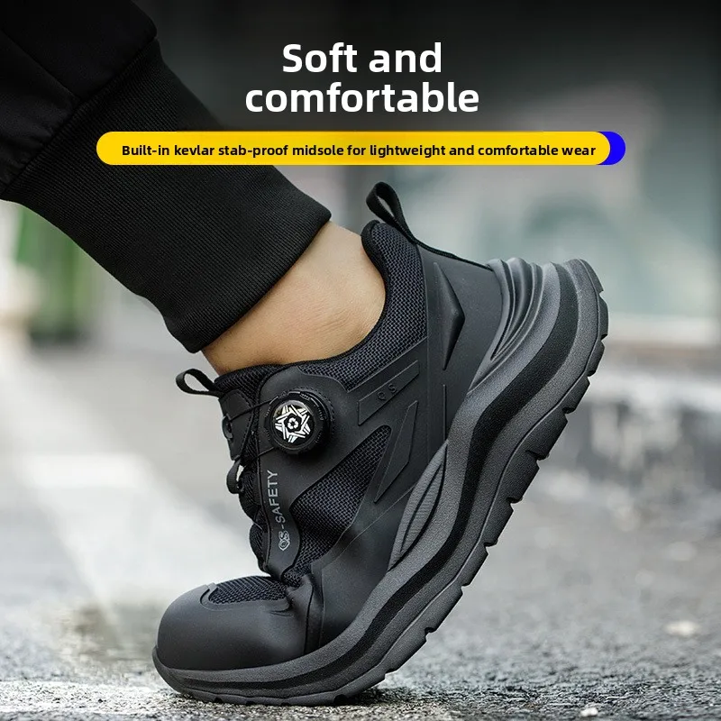 New Steel Toe Safety Work Shoes for Men Puncture Resistant Smash Proof Comfort Fashion Lightweight Durable Protective