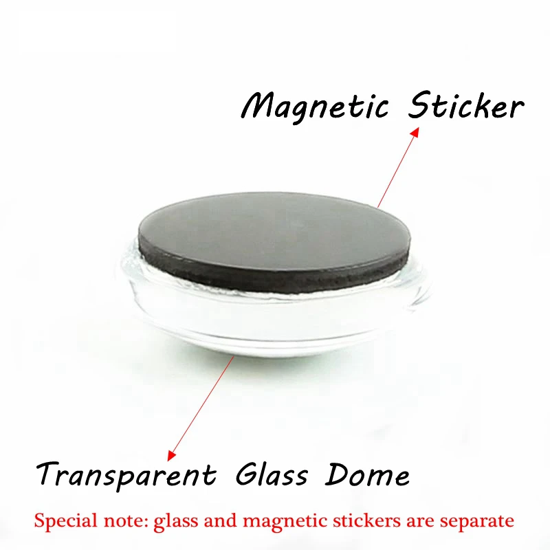 10 Pieces Clear Glass and Magnetic Stickers Fridge Magnets Handmade 25mm/30mm/40mm/50mm Glass Magnets DIY Craft Home Decoration