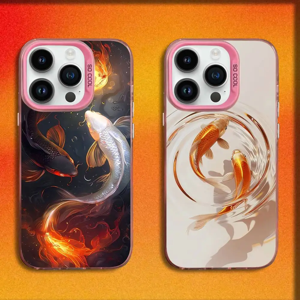 

Koi Goldfish Phone Case For iPhone 17,16,15,14,13,12,11,Pro,Max,Plus,E,SE4,Air,Mini Pink IMD Box