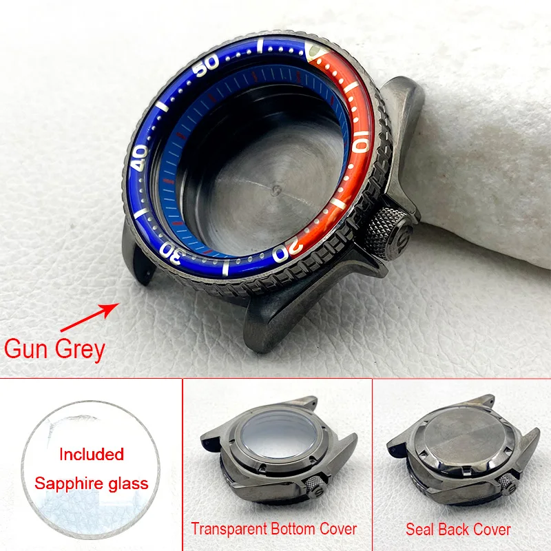 

42 мм Gun Grey SKX007 SRPD Замените корпус часов Сапфировое стекло Подходит для 7S 4R NH35 NH36 Механизм Мужские часы для дайвинга Корпус на заказ