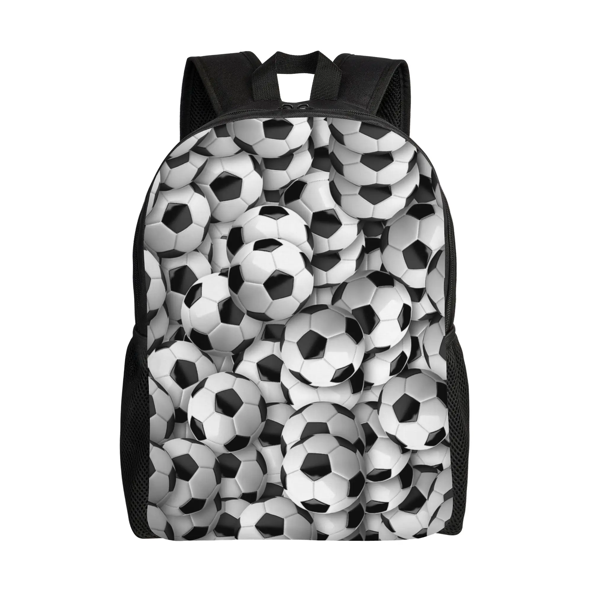 

Soccer Balls Casual Backpack with Pocket Student Work Football Sport Daypack for Men Women Laptop Computer Shoulder Bag