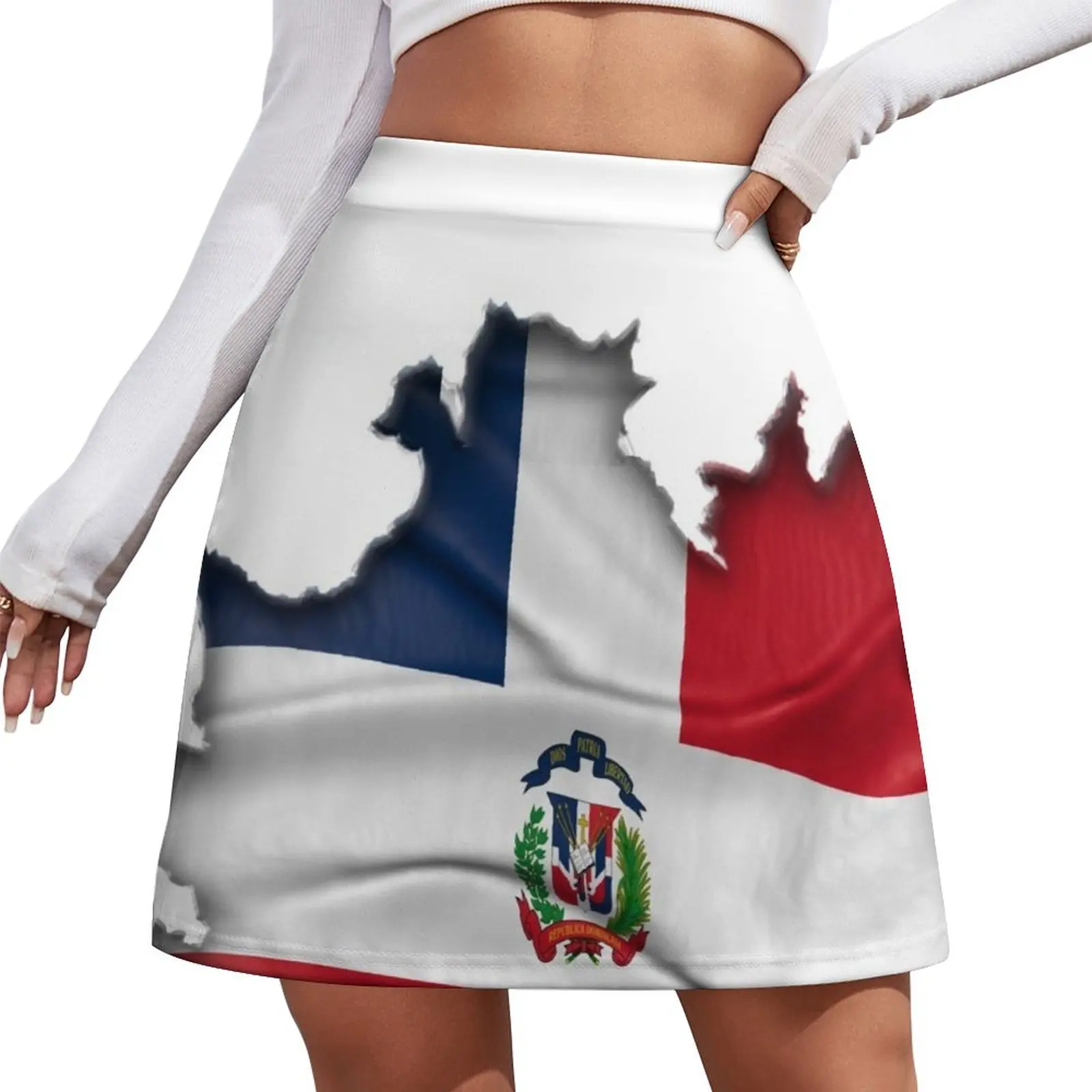 

Dominican Republic Flag Underneath - República Dominicana Bandera Debajo Mini Skirt skirt skirt Short woman