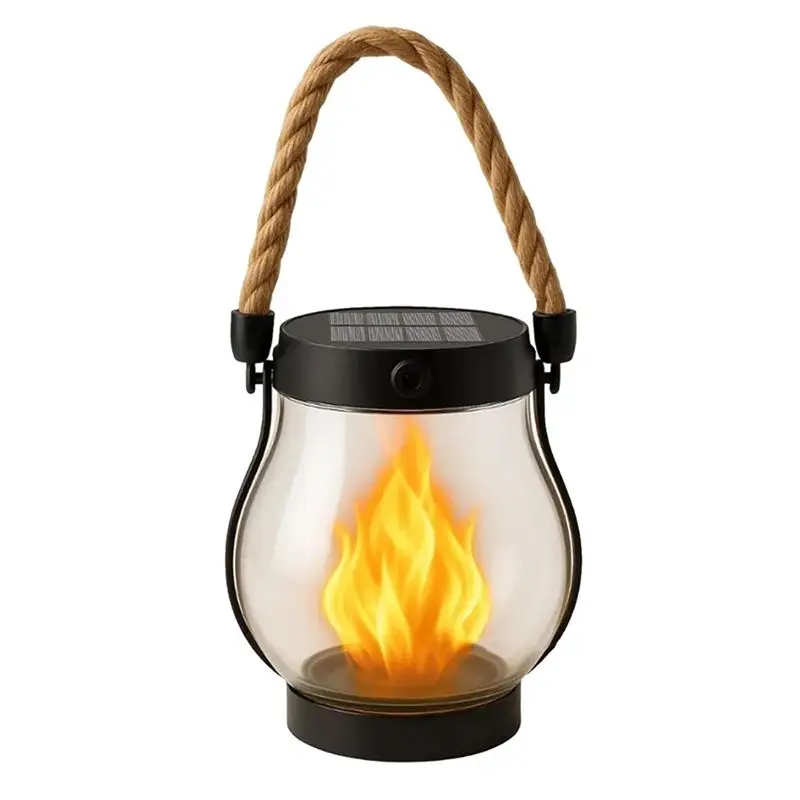 AT51-Solar Lantern Outdoor Lights(1 Pack), Waterproof Dancing Flame Solar Lanterns(1 Pcs)