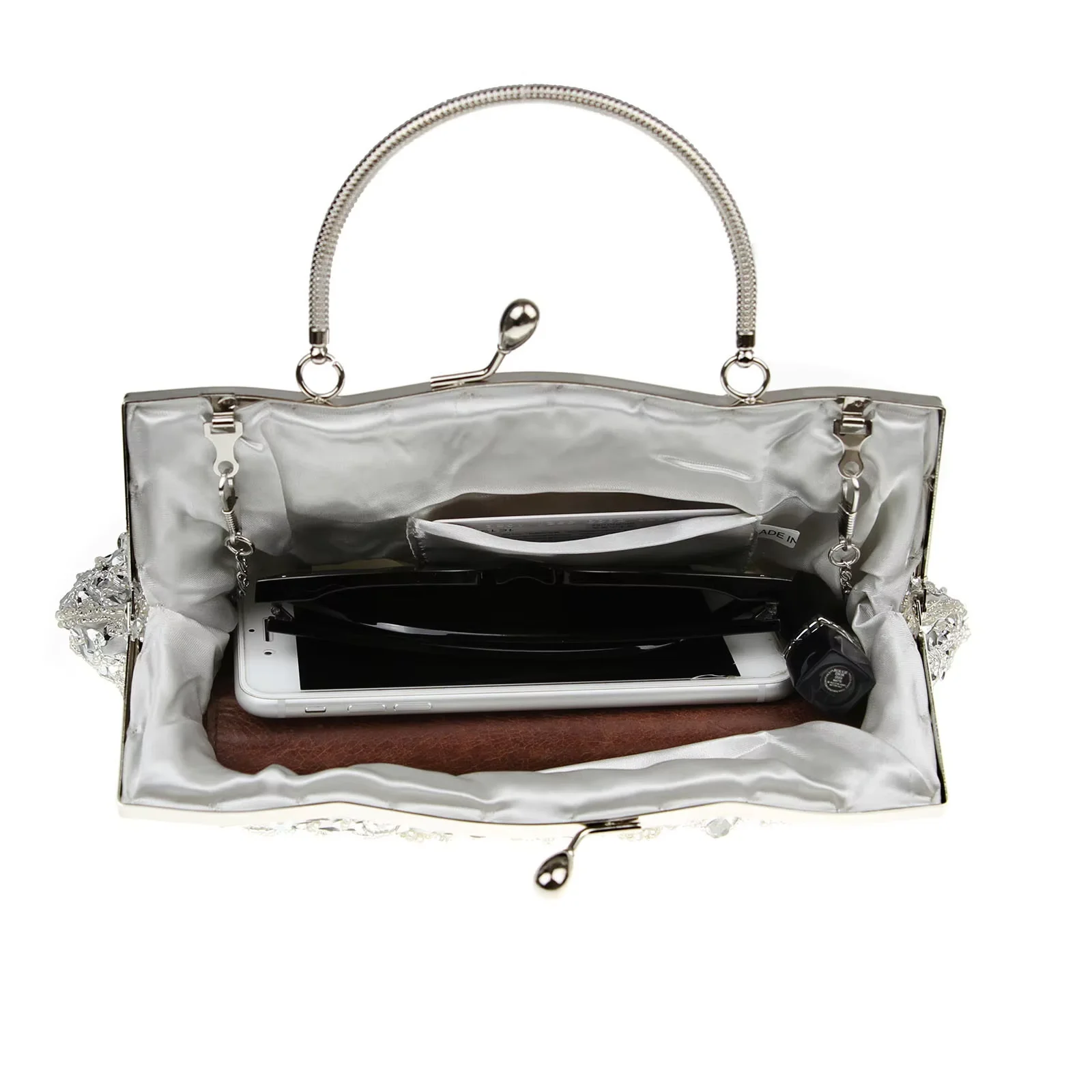 Women's Retro Small Totes Evening Bags Beaded Embroidered Ladies Clutch Purse Shoulder Chain Wedding Party Handbags Bags Purses image 5