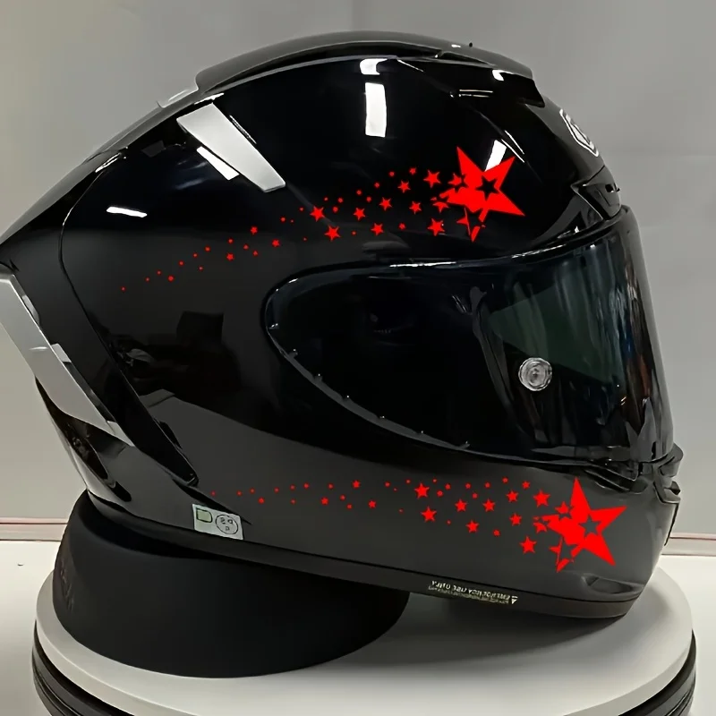 

1pc 2D Flat 4-Star Motorcycle Helmet Sticker, Waterproof Racing Style Decal for Helmet, Fuel Tank & Engine Cover,Multiple Colors