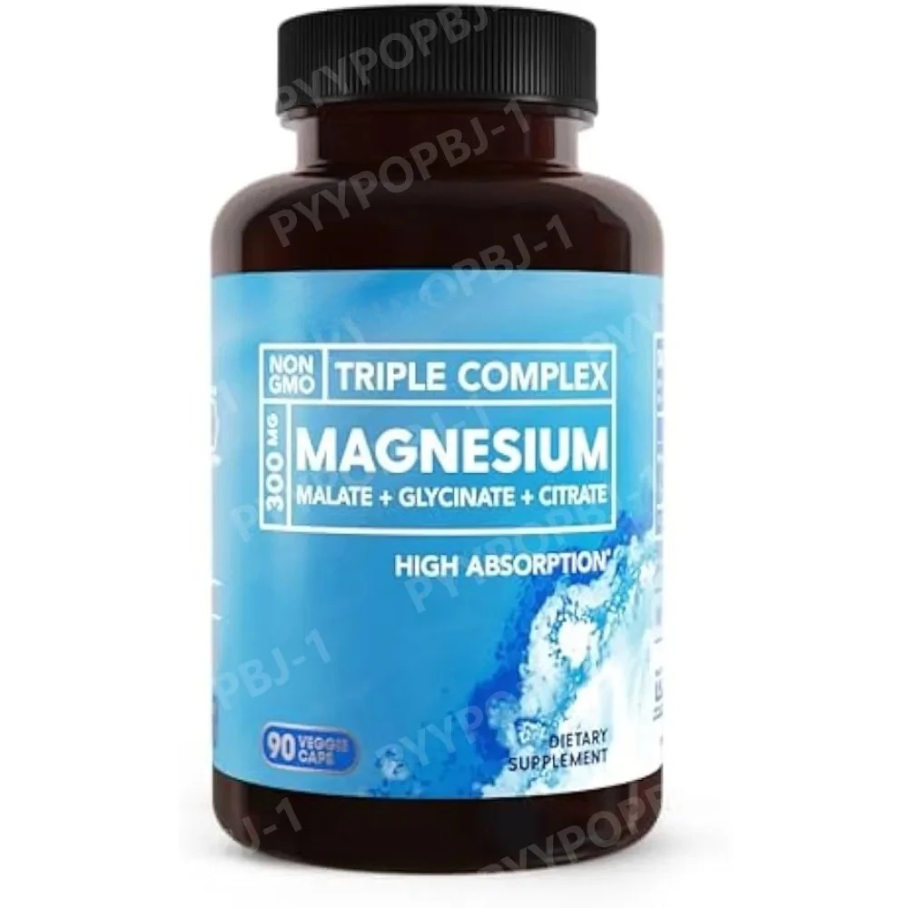

Triple Magnesium Complex | 300mg Magnesium Glycinate, Malate & Citrate | High Absorption Chelated Formula | Vegan, Non-GMO