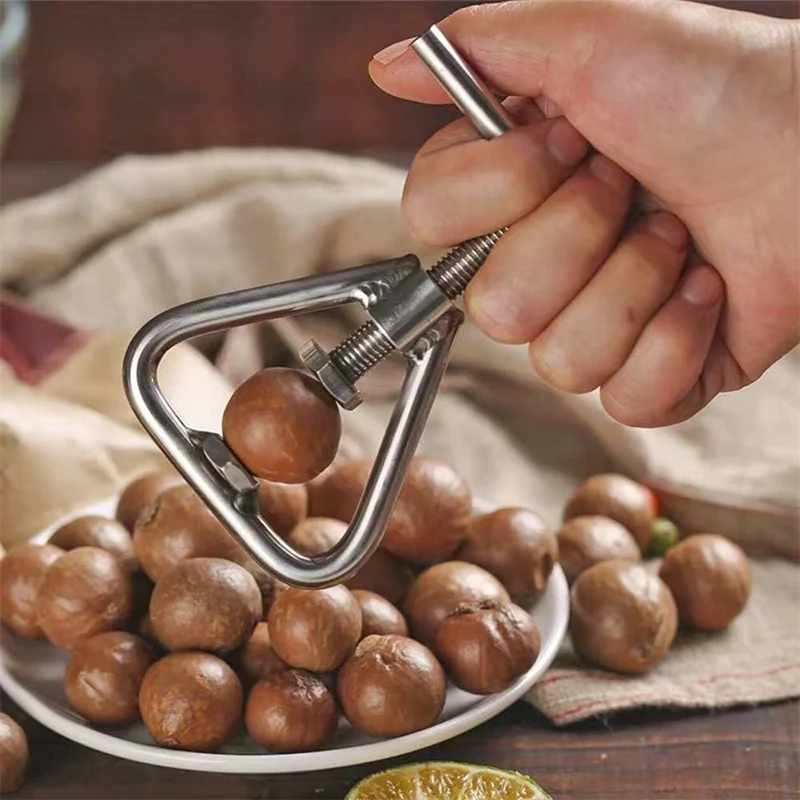Stainless Steel Manual Nut Opener Cracker Machine Walnut Cracker with Adjustable Screw Mechanism for All Nuts Kitchen Gadget view 4