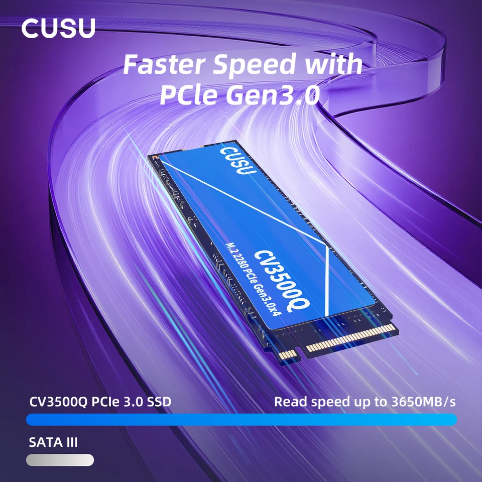 CUSU NVMe SSD M2 for Laptop SSD Disk M.2 2280 PCIe3.0 SSD 256GB