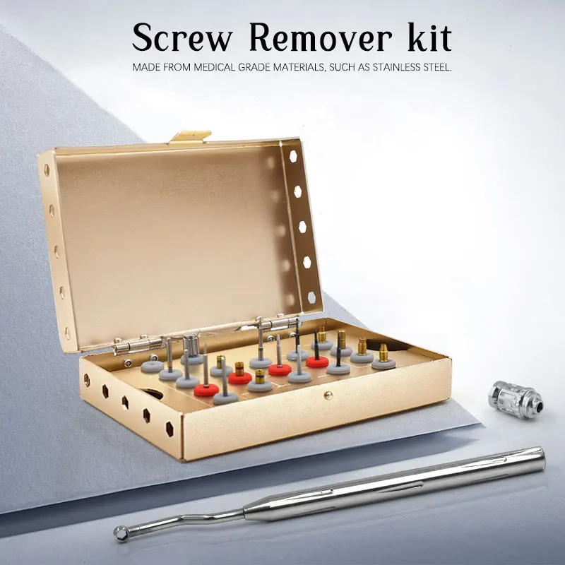 

Dental Implant Removal Kit Damaged Screw Extractor Set Remover Drill Driver Universal Implant Prosthetic Kits Dental Tools