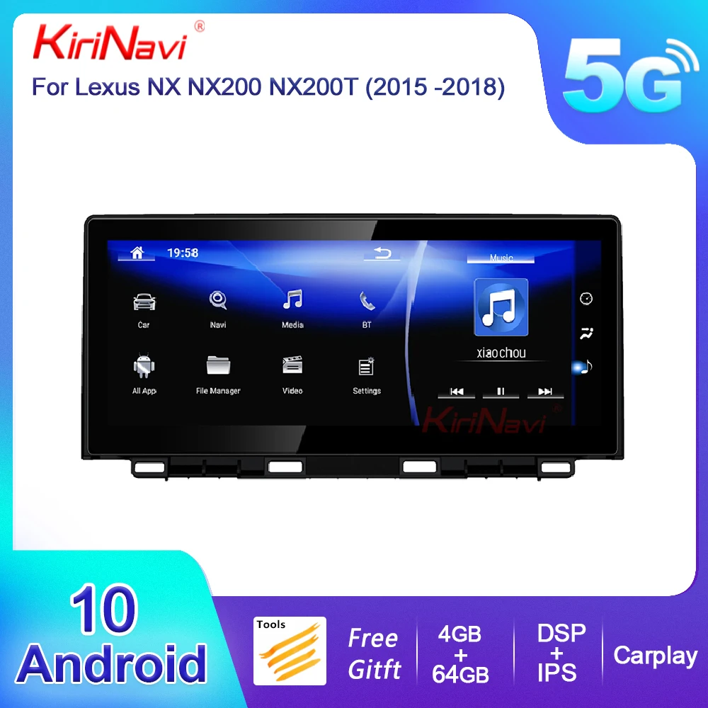 

KiriNavi 10.25" Android 10 Car DVD Player For Lexus NX NX200 NX200T 300h Car Radio Automotivo 4G Auto GPS Navigation 2015 -2018