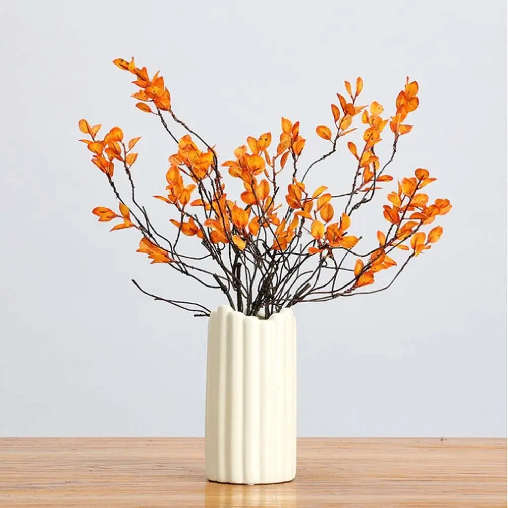 Plastic Autumn Artificial Branches Elegant Realistic Simulated Autumn Leaf Handmade Non-Fading Fake Plants Shopping Mall