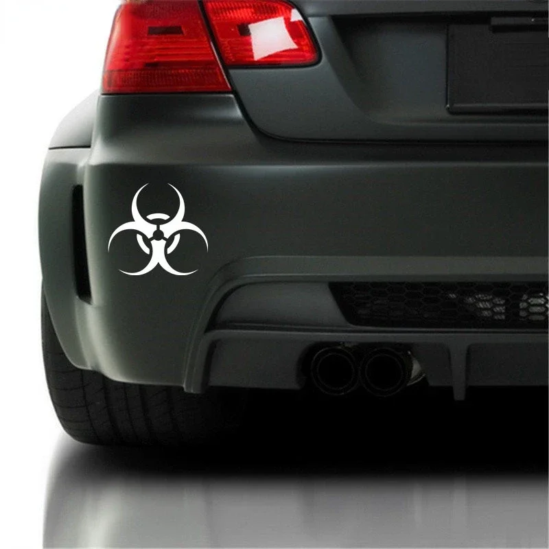 Car Stickers Personalized Creative Stickers Biohazard Signs Car Decoration Waterproof and Sunscreen PVC 15*14cm