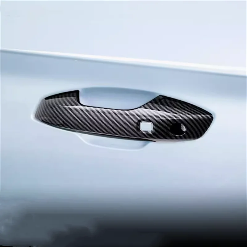 For BYD QIN L 2024 Exterior Accessories Car Door Handle Catch Protection Cap Cover Trim Carbon Fiber Look