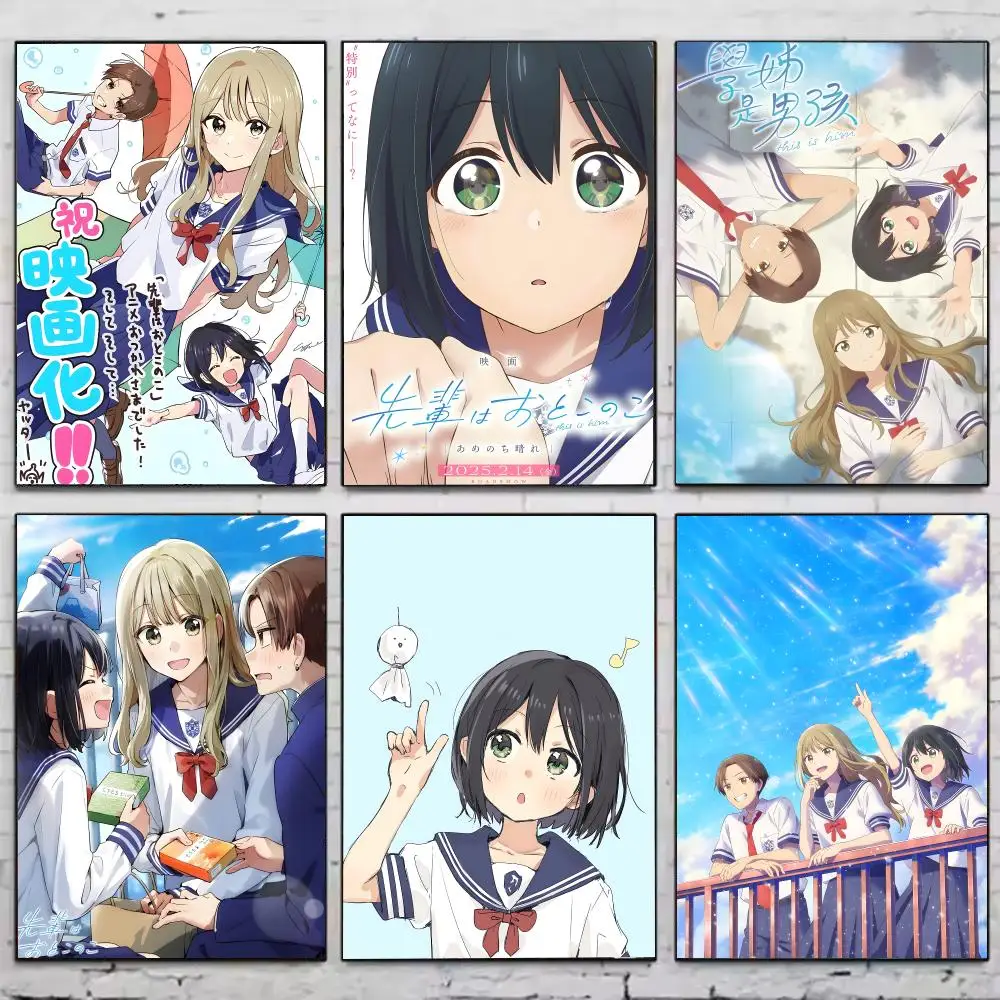 Senpai Is An Otokonoko Poster HD Waterproof Self-Adhesive Wall Sticker For Room Decor, Premium Print Gift