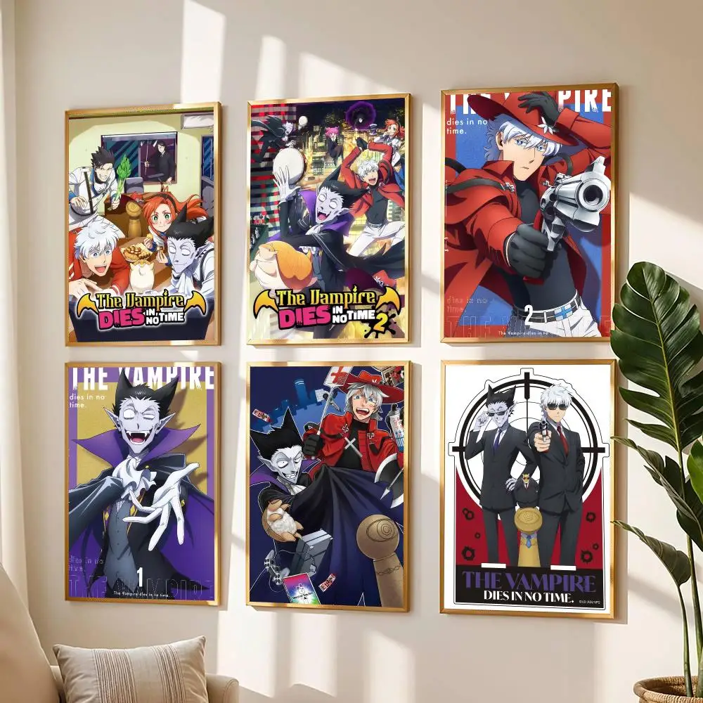 anime T-The Vampire Dies in No Time-E Painting Calligraphy Boho Botanical Decor for Living Room  Elegant Home Style