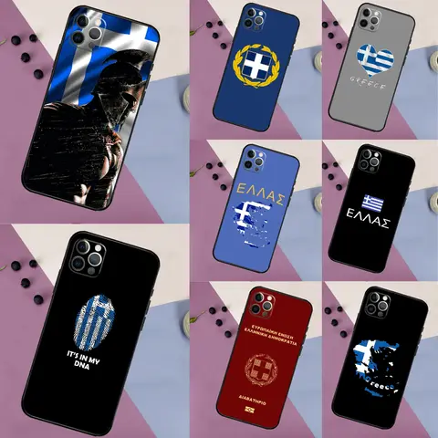 Greek Greece Flag Phone Case For iPhone 17 16 15 14 11 12 13 Pro Max mini XR 16e 15 16 Plus 17 Air Full Cover