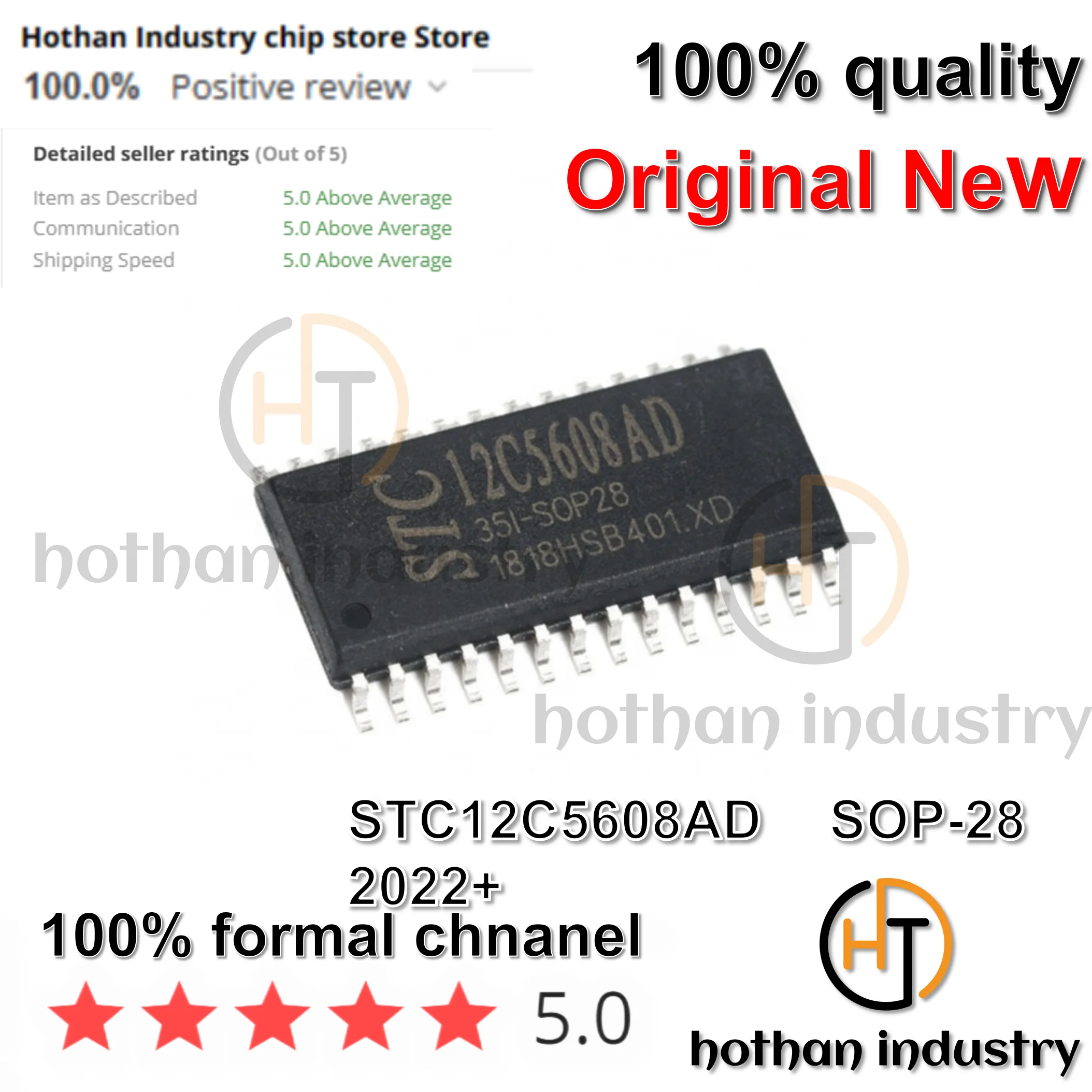 100% NEW STC12C5608AD 12C5608AD CPU core: 51 series CPU maximum frequency: 35MHz Working voltage range: 3.5V~5.5V