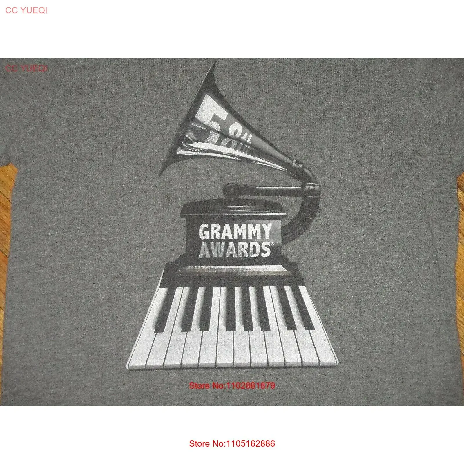 GRAMMY AWARDS CAMISETA Victrola Piano Música Negocios TriBlend Gris Adulto PEQUEÑO vintage Lavado Transpirable Cómodo Suave