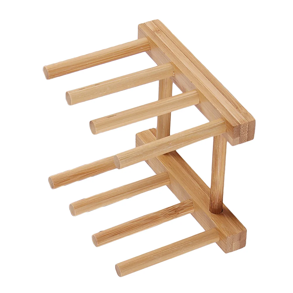 2 Pcs Wood Drain Rack Kitchen Dish Tea Cake Shelf Bamboo Dishes Drainboard Drying Drainer