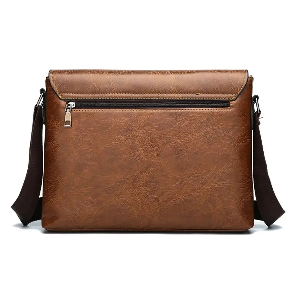 New Retro Men Business Briefcase PU Leather Tote Bag Laptop Shoulder Bag Messenger Crossbody Bag Side Designer Computer Bag