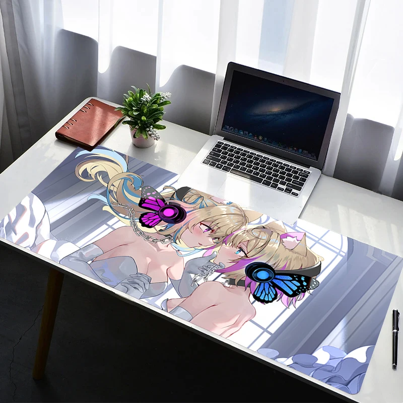 

Mouse Pad Mousepad Computer Keyboard Hololive Mococo Fuwawa Abyssgard Pad Mouse Mat Gamer Soft Office Carpet Mat Desktop Mat