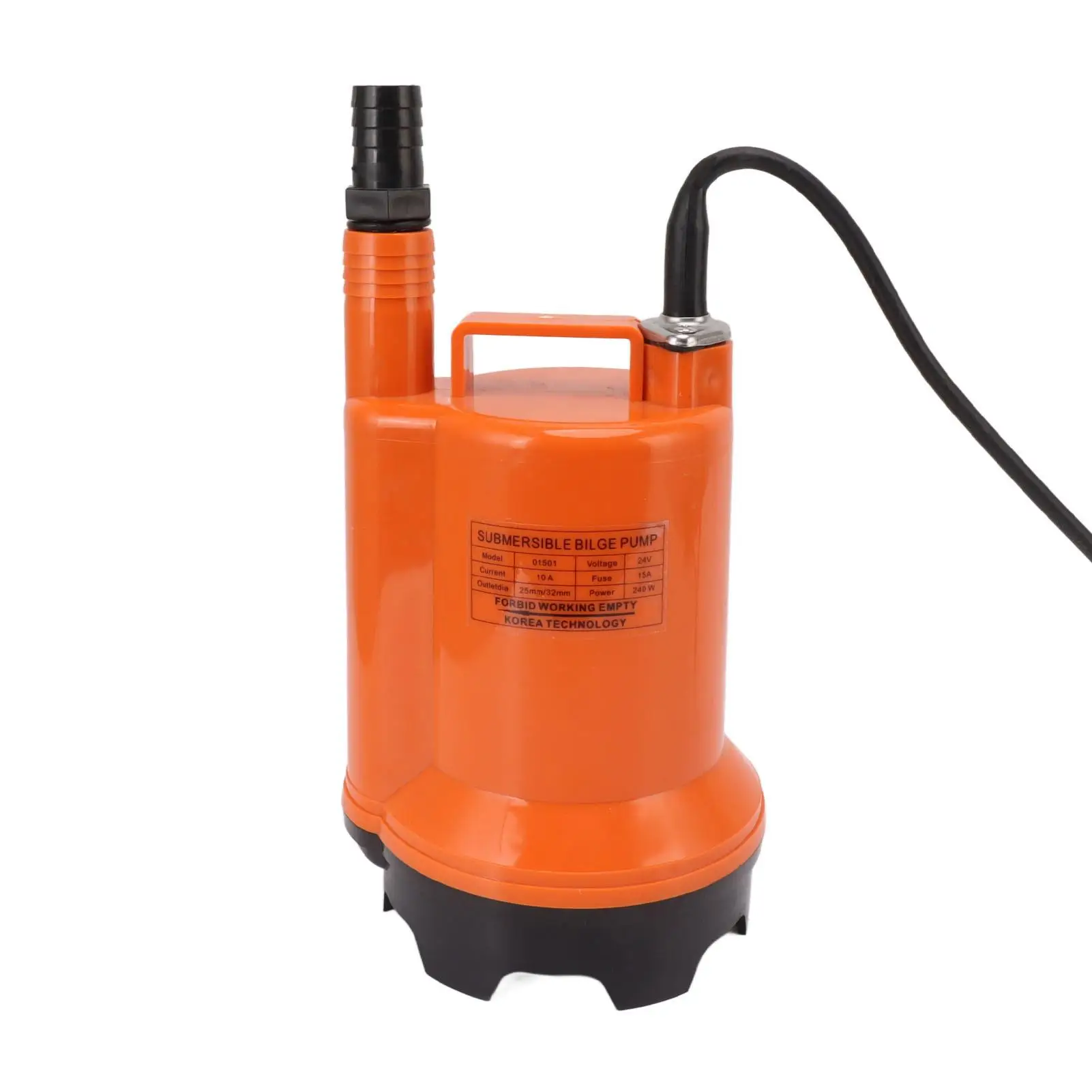 

24V DC Submersible Water Pump - High Capacity, Durable Plastic Base, Waterproof Wire for yachts & Marine Use