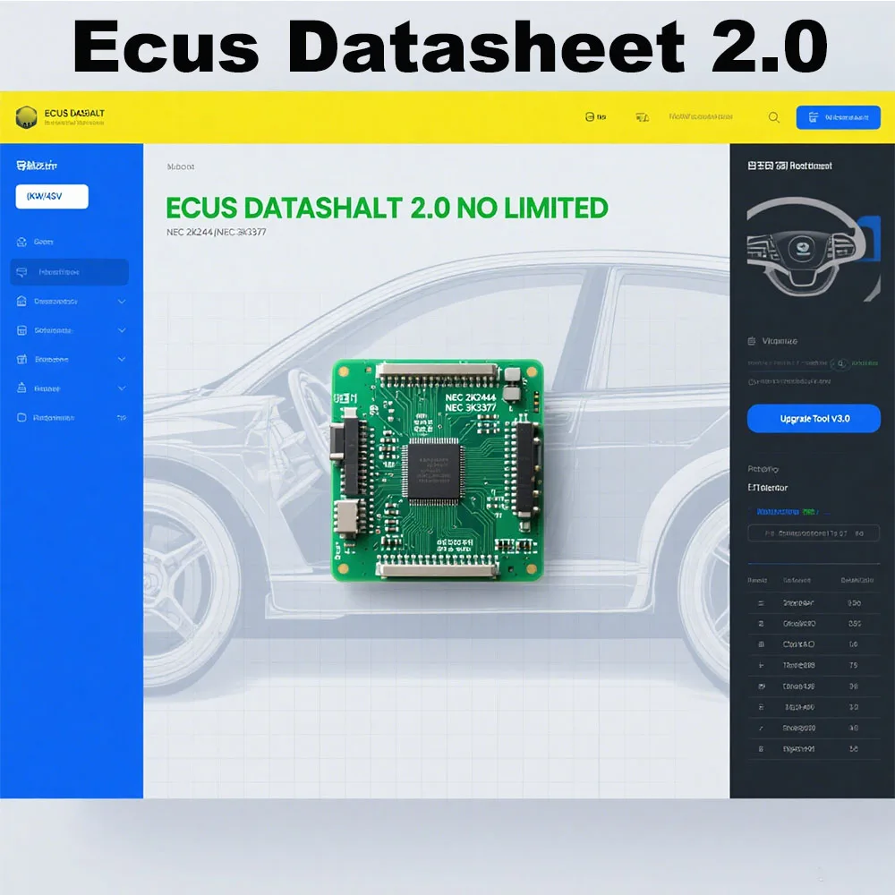 

Newest Ecus Datasheet 2.0 obd2 scanner Additional Information PCB Schematics with Electronic Components of Car Maintenance Tools