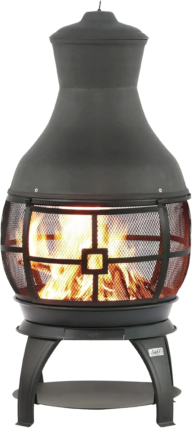 Fire Pit Round FirePits Outdoor Wood Burning Chimenea Outdoor Fireplace