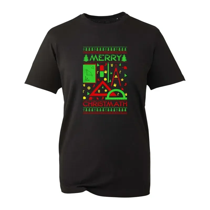 Merry Christmas T Shirt Math Geometry Instruments Santa Funny Xmas Top