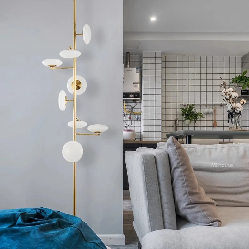 

Nordic Floor Light Luxury Simple Modern Designer Model House Villa Living Room Study Room Ceiling Glass Floor Lamp