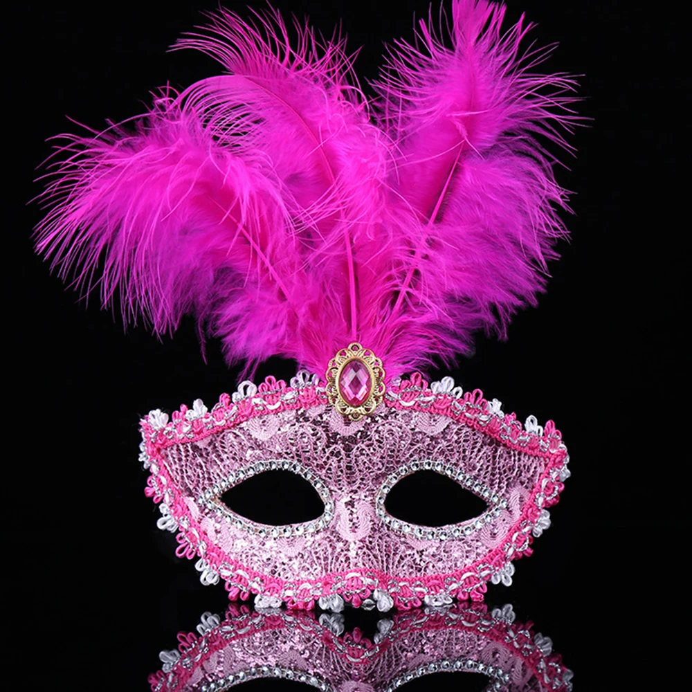 Party Mask Women Masquerade Luxury Peacock Feathers Half Face Mask Cosplay Costume Venetian Mask For Children