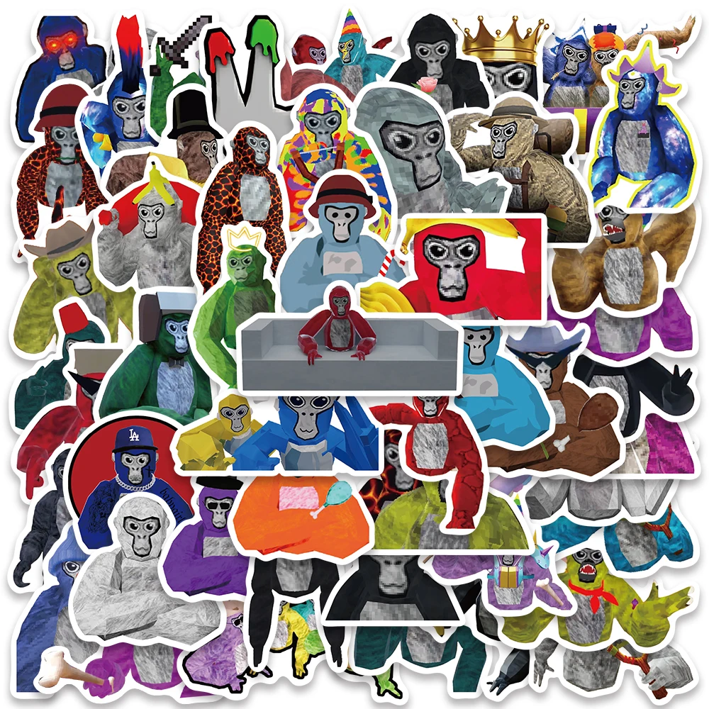 50PCS Gorilla Tag Game Cool Art Funny Stickers Aesthetic Graffiti Skateboard Decals Scrapbooking Laptop Bottle Sticker Gift