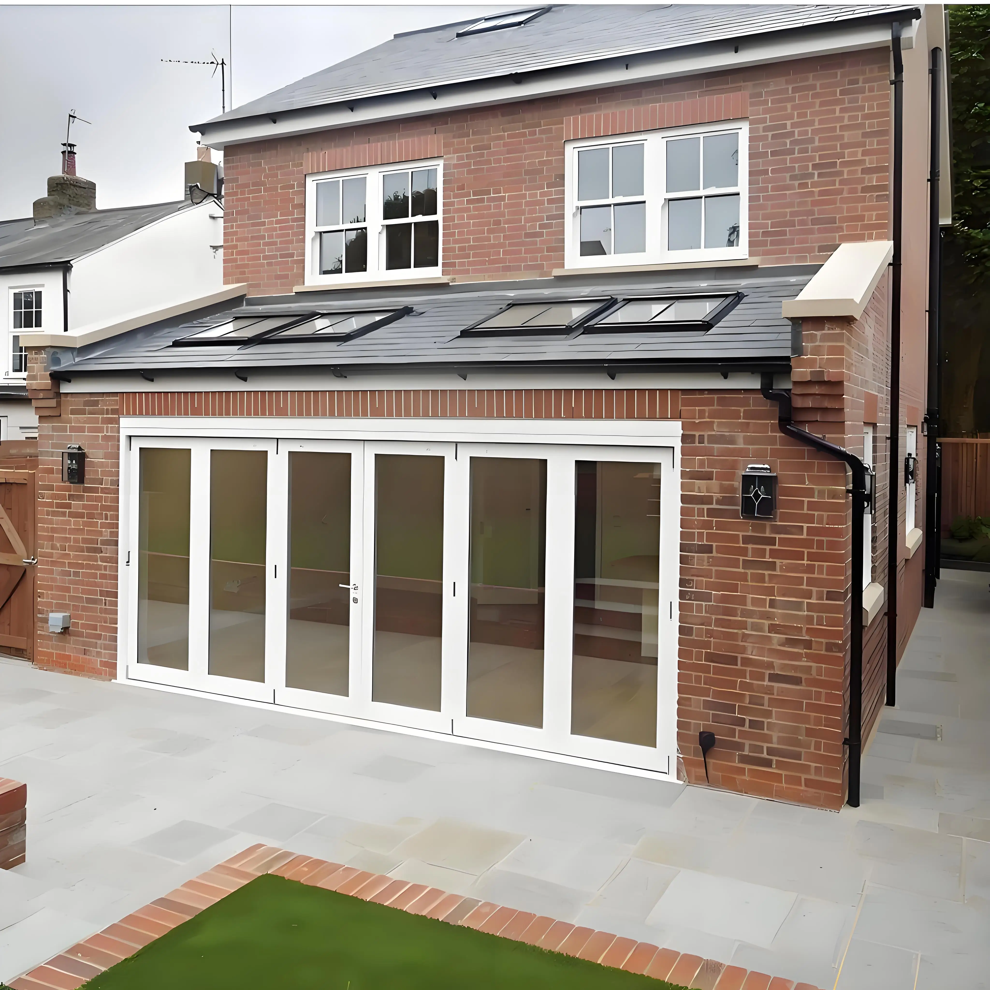 باب منزلق قابل للطي من Sixinalu مع شاشات، أبواب دخول الأكورديون الداخلية الخارجية، ألومنيوم مزدوج الزجاج، حديقة منزلية مخصصة