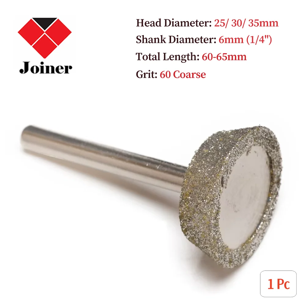 25-35mm SHORT INVERTED CONICAL Diamond Grinding Head Carving Bits Abrasive Coarse Grit 60 Lapidary Tools for Stone Gemstone