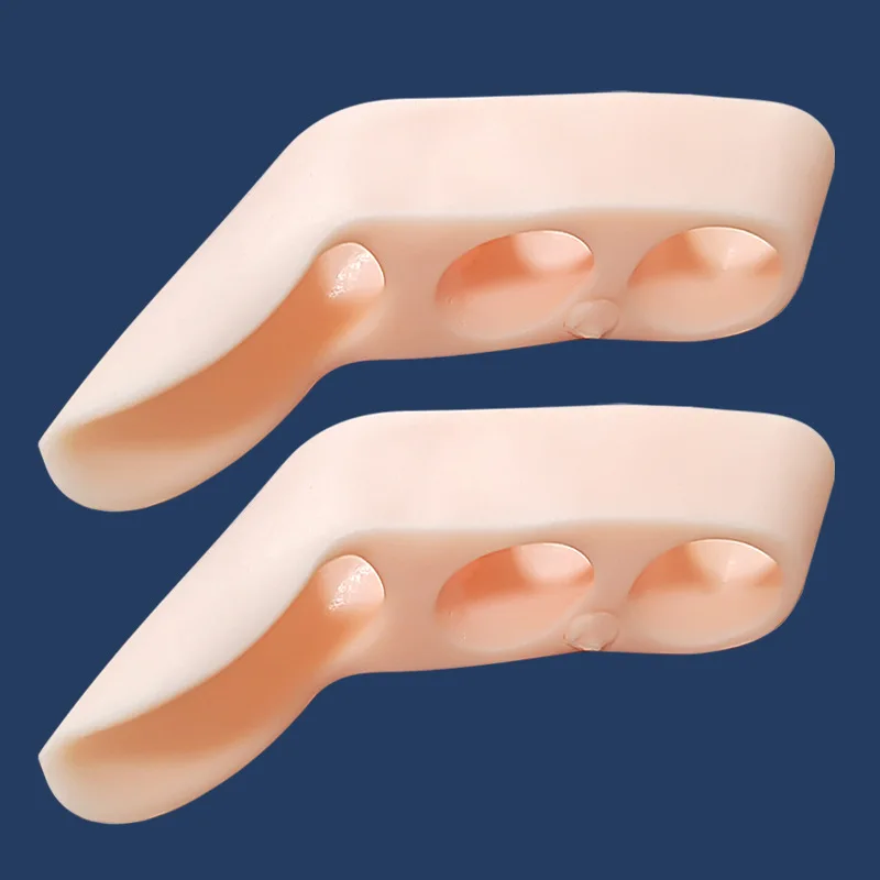 RHBJ White Three Hole Little Toe Separator Overlapping Toes Bunion Blister Pain Relief Toe Straightener Protector Foot Care Tool