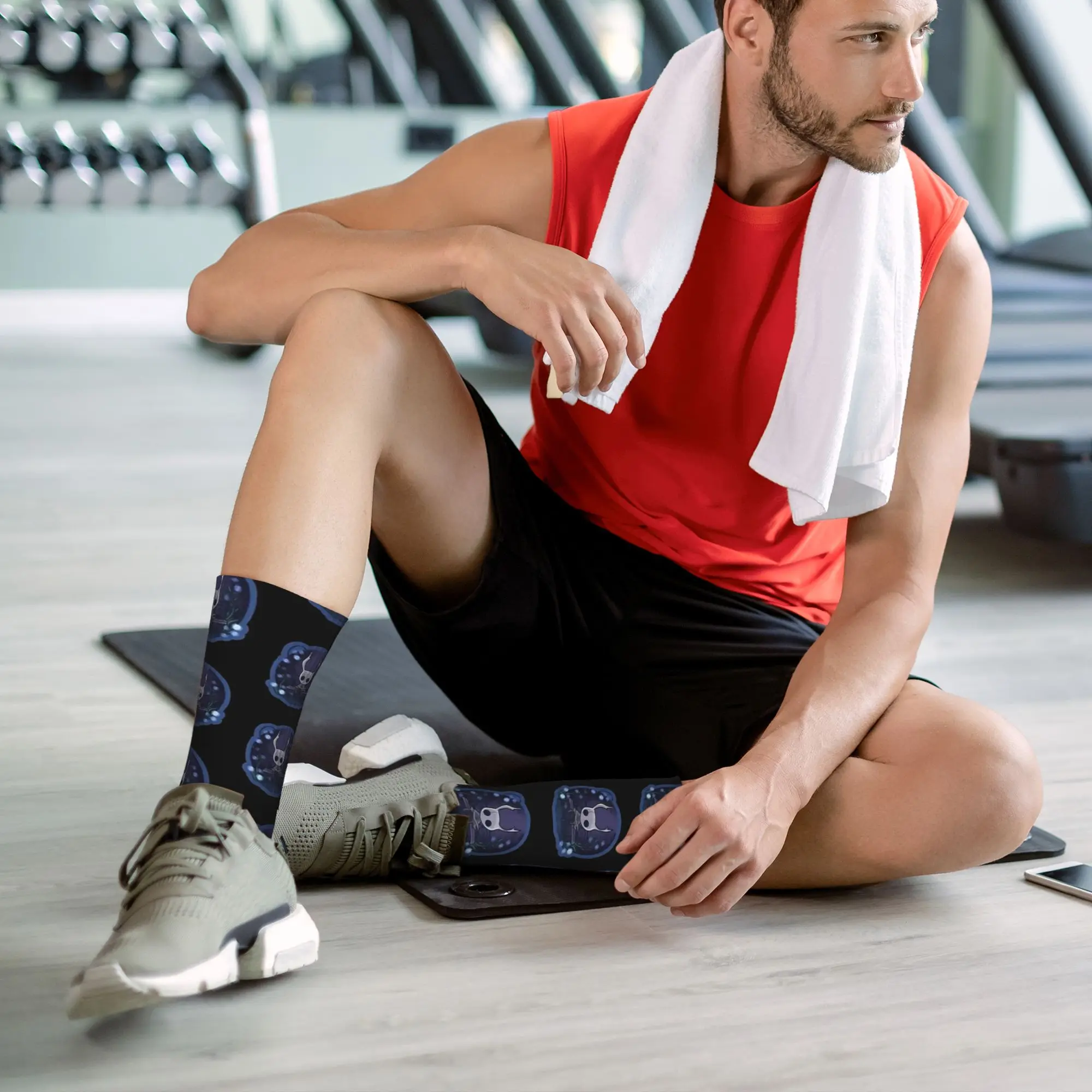 Hollow Knight Japanese Manga The Knight Stockings Men  Socks Warm Soft Elegant Socks Winter Running Anti Skid Graphic Socks Gift