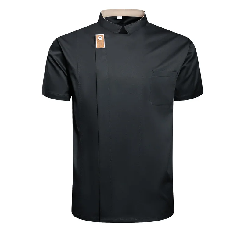 Chef-Koksjack Mannen Vrouwen Korte Mouw Cook Shirt Bakkerij Restaurant Chef-Kok Jas Ober Uniform Keukenjas Hotel Kostuum Schort