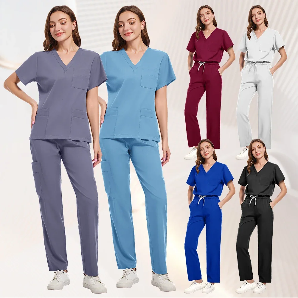 

Classic jogging speed dry clothing hospital operating room clinical surgeon nurse dentist overalls scrub set wholesale