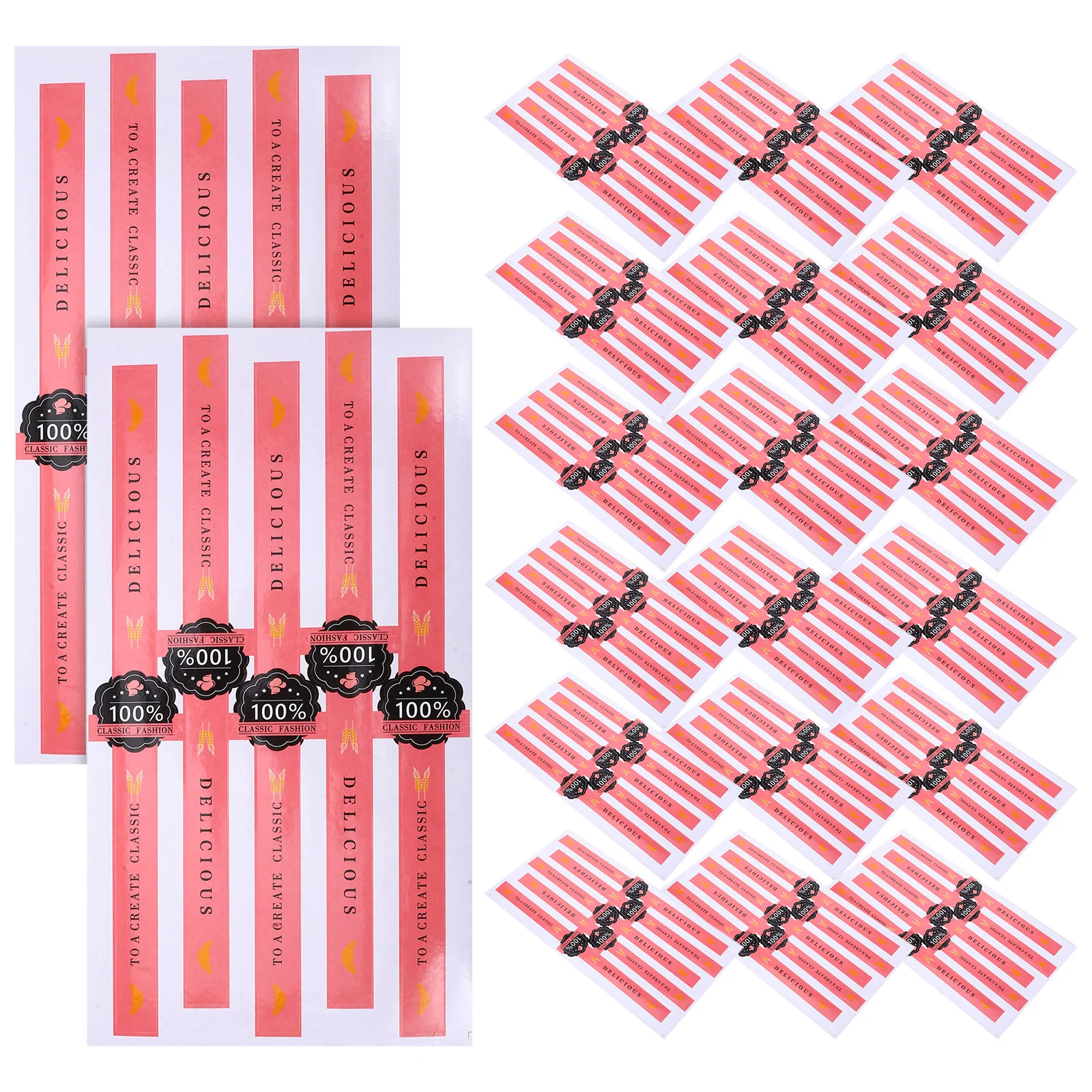 100 Pcs Stickers Gift Label Scraper Mini Adhesive Pastry Seal Kraft Paper Sealing Mother Cake Spatula