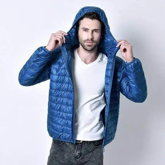 

Men's Lightweight Cotton Jaet ort Hooded Coat Thin Versatile Winter Faionable Ultra-Thin Lightweight Cotton Clothing