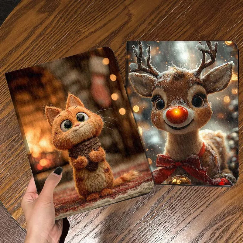 

Cartoon Cat Fireplace Light Tablet Case For Samsung Galaxy Tab S7 S8 S9 S10 FE Lite Gift