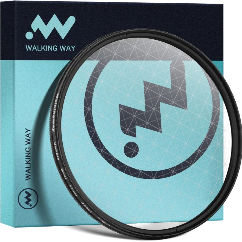 WalkingWay 4-8 Point Variable Starburst Filter 2 In 1 Camera Lens Star Filter Photography Lens Accessories Filter for Sony Canon