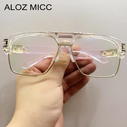 Moldura de óculos quadrados para homens e mulheres, lente clara oversize, óculos anti-luz azul, armações ópticas, marca de luxo, moda, nova