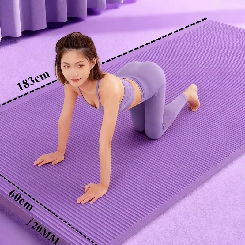 Thicken 183x60cm NBR Yoga Mat Moisture-proof 20mm Thick Outdoor Non-Slip Durable Camping Picnic Mat Exercise Gym Fitness Workout