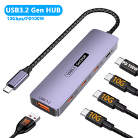 10Gbps USB3.2 Gen2 HUB USB C Splitter 3.2 Hub 10Gb High Speed for Laptop Macbook-Air MacBook Pro M4 M3 M2 Usb Extension Hub