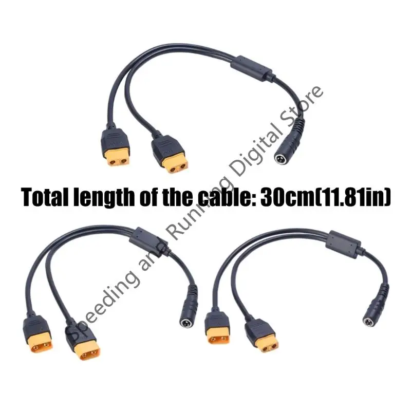 DC5.5*2.1mm XT60 Plug Male Female Connector to DC5521 Battery Charging Adapter XT60 Y Splitter Power Cable For FPV