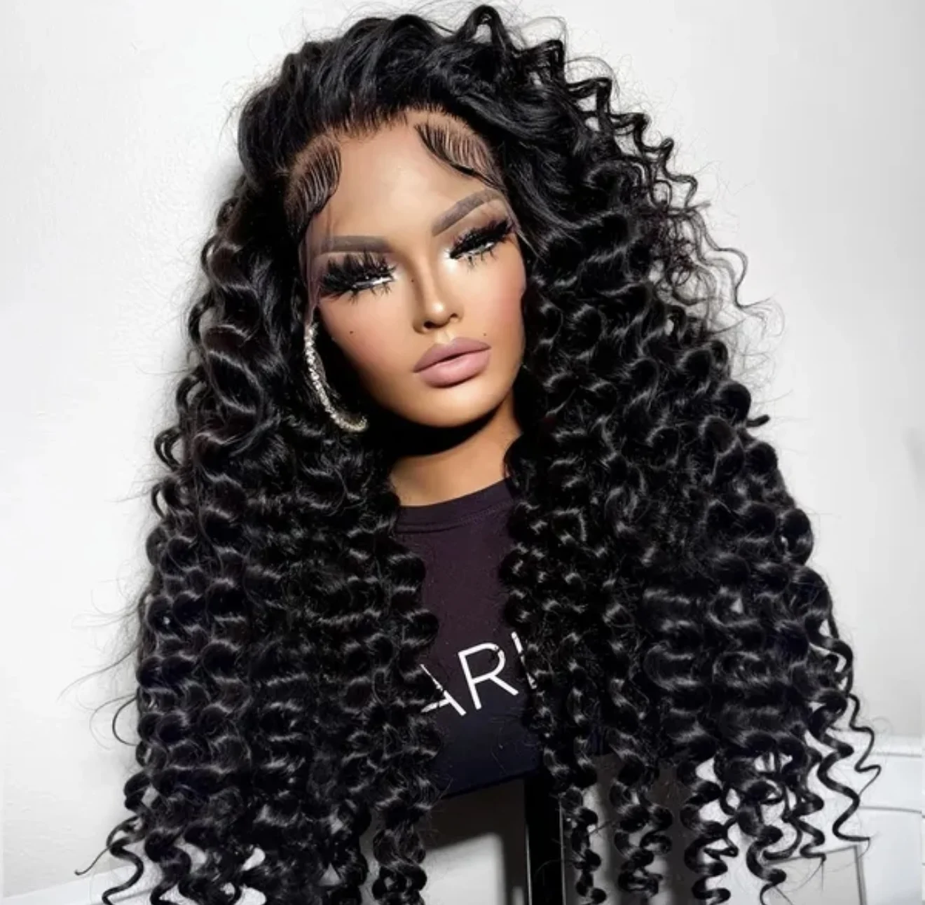 Pelucas sintéticas de encaje frontal completo HD 13X4X1 con ondas sueltas y profundas para mujer, pre-arrancadas con cabello de bebé y nudos decolorados, ideales para bodas y regalos para madres.